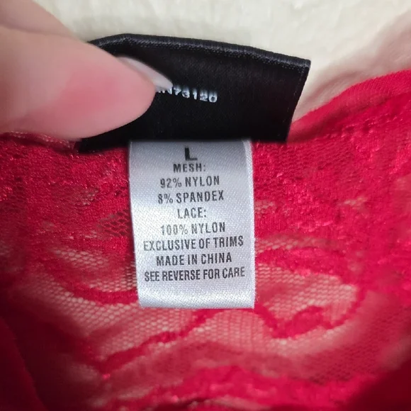 Frederick's of Hollywood Babydoll Sheer Ruffle Lace Chemise Lingerie Red Large - Picture 4 of 10